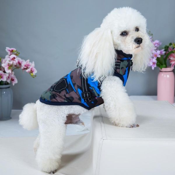 

dog apparel pet winter ski clothing chest and back integrated cotton vest adjustable easy to wear take off clothes