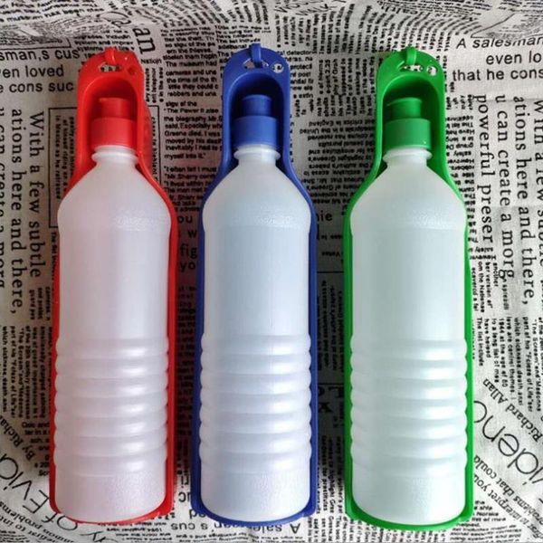 

dog bowls & feeders 1pc 750ml pet water bottle plastic portable pets outdoor travel drinking feeder bowl foldable