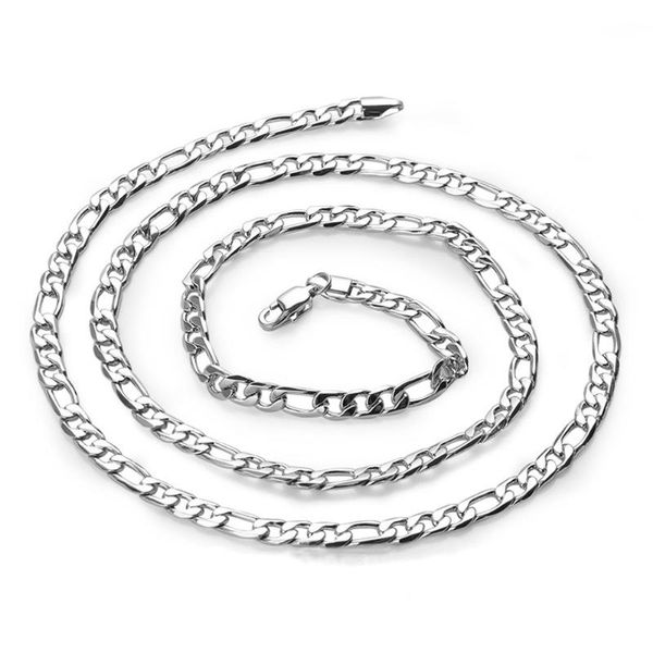 

new arrival stainless steel silver plated width 4/6/8/10mm flat necklace 3 to 1 chain men women punk jewelry choker wholesale