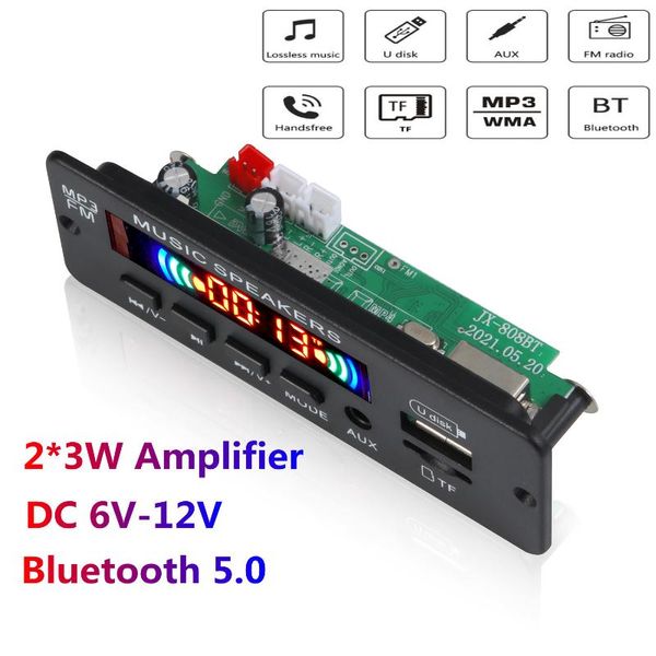 

& mp4 players bluetooth 5.0 mp3 player decoder board 2 x 3w speaker fm radio module 12v tf usb aux audio for car handsfree