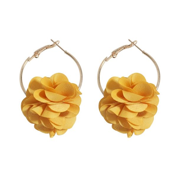 

4 color boho fabric flower dangle earrings for women summer statement earrings big floral earrings jewelry, Silver