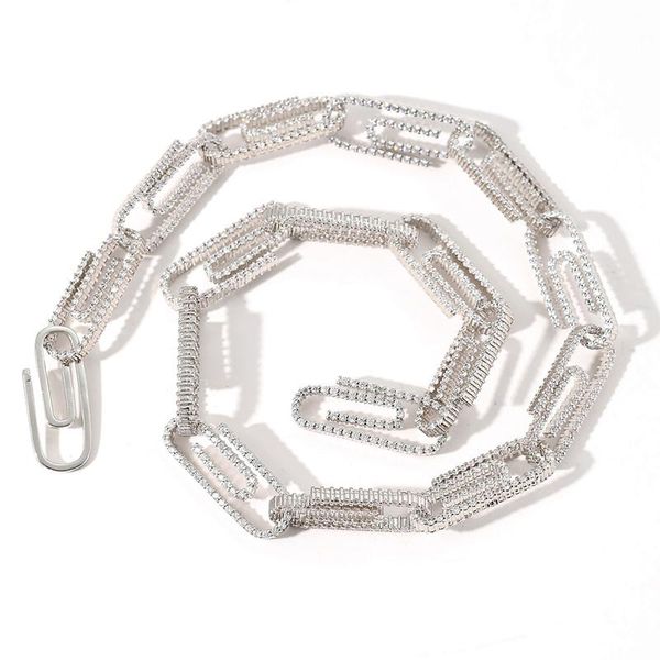 

chains men's paper clip clasp 10mm hip hop necklace 210325-51, Silver