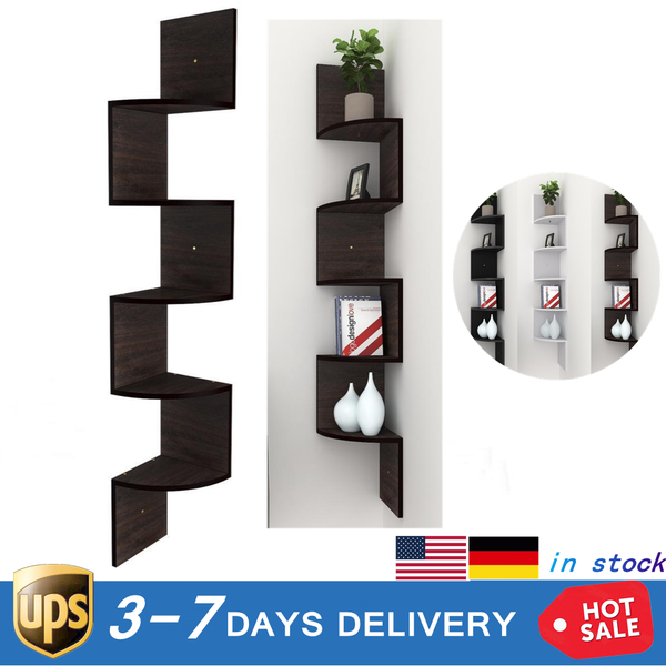 

Modern 5 Tier Corner Foating Sheves Wa Mount Home Decor Dispay Shef Storage Organizer Wa Mounted Corner Sheves
