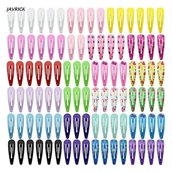 

hair clips & barrettes 100 pcs/pack cute girls hairpin baby kids headwear child snap-on clip head accessories gifts, Golden;silver