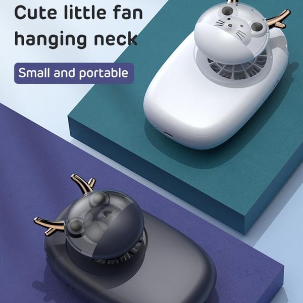 

1800mah summer outdoor fan lanyard hands-neck fan portable hanging usb m2ee