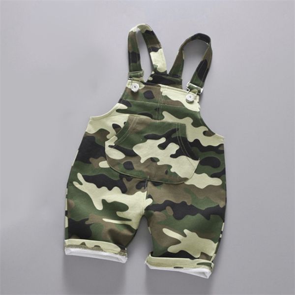 Jumpsuits de verão crianças menino curta roupas camuflagem macacão criança criança crianças 210528