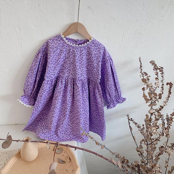 

girl's dresses autumn flower girl cute korean toddler chidlren costume little clothes print baby kids dress vestidos, Red;yellow