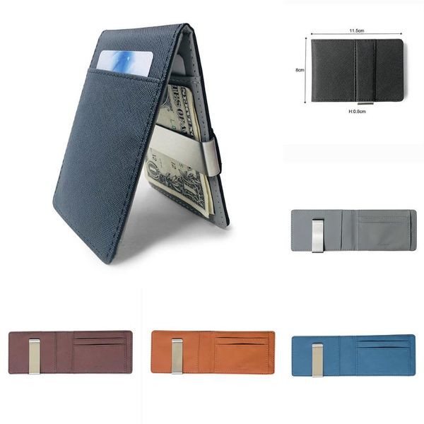 

1pcs mens card package card sets short pattern with stainless steel wallet creative black simple multi-card holder wallet, Red;black