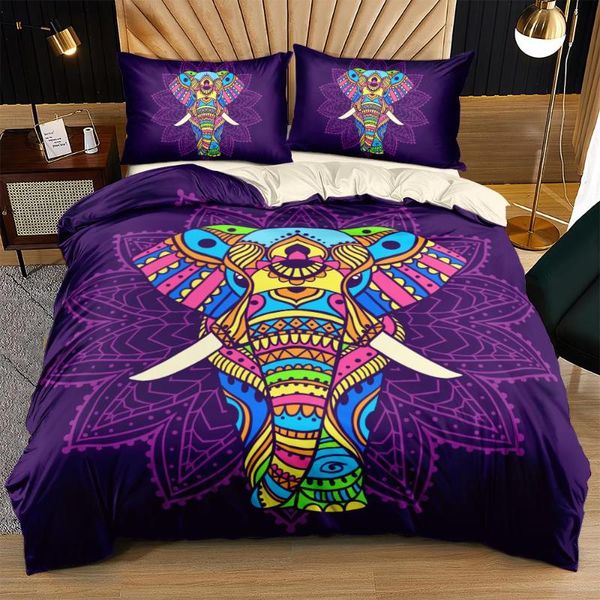

bedding sets bohemian, elephant king duvet cover set  bed linens purple color quilt/comforter covers full bedspreads