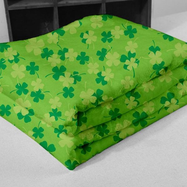 

blankets 3 size clover blanket flannel warm soft plush on the sofa bed suitable