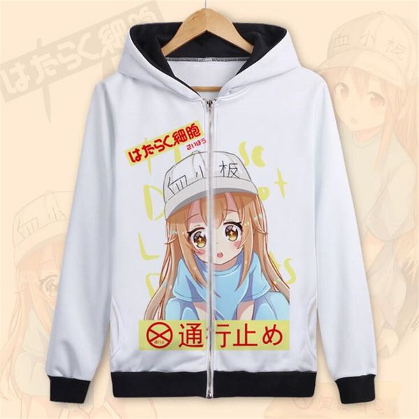 

2021 spring and autumn new japanese animation working printing platelet red cell white blood fashion hoodie 4irp, Black