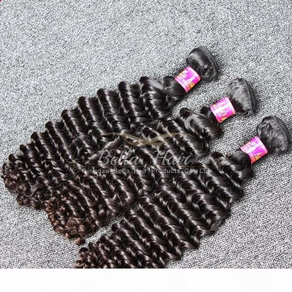 

unprocessed natural color 4pcs lot deep wave human hair weft grade 9a selling malaysian hair extension ing, Black