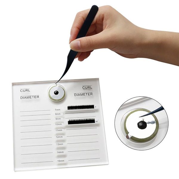 

false eyelashes 2 in 1 acrylic stand glue pad pallet lashes holder with tick mark fake extension essential tools