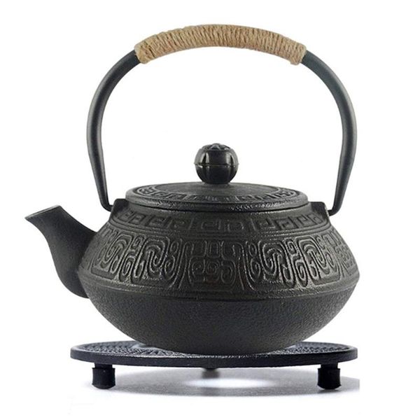 

table runner black cast iron teapot trivet with rubber pegs for dining and kitchen