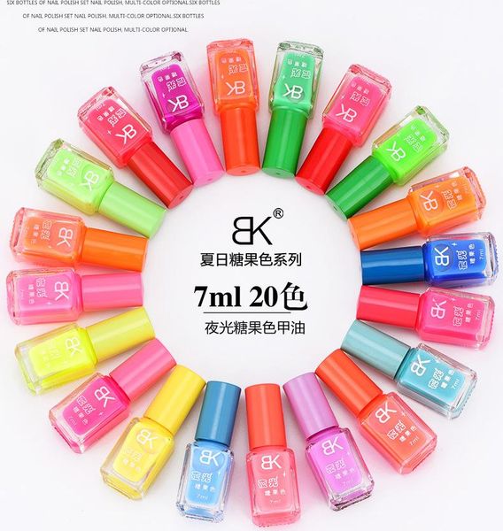 

nail gel art cute candy color glow in the dark fluorescence varnish neon fluorescent polish luminous paint party rave, Red;pink