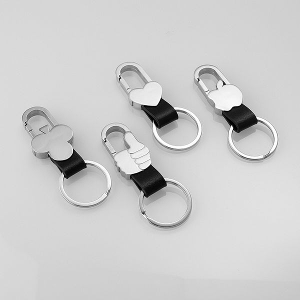 

fashion mens business gift metal leather car keychain creative gift event gift xj-8445, Silver