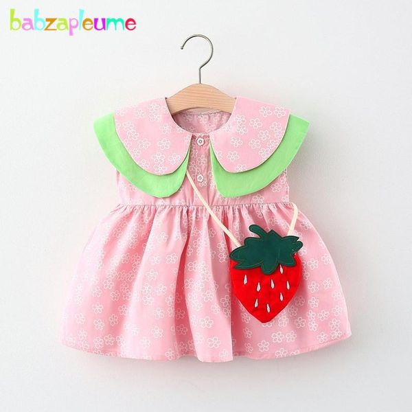 

girl's dresses korean kids summer infant clothing set cute flowers print sleeveless princess dress+bag born baby girl clothes bc2033, Red;yellow