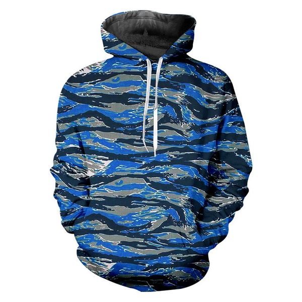

men's hoodies & sweatshirts spring fall casual 3d print camouflage hoodie sweatshirt men long sleeve male hip hop hunting clothes, Black