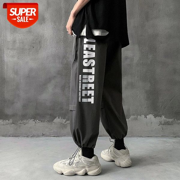 

hip hop streetwear sport 2020 spring autumn harem rock cargo men's pocket pants fashions joggers casual skateboard trousers #bu5r, Black