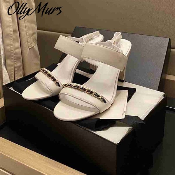 

ollymurs high heels sandals women chains band casual pumps ladies denim summer shoes, Black