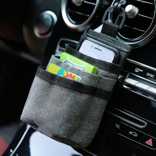 

storage bags car air vent pocket bag mobile phone charging holder auto interior accessories container multifunction hanging organizer
