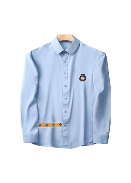 

2021 luxurys designers men's business casuals shirt men long sleeve striped slim fit masculina wine social male t-shirts fashion checke, White;black