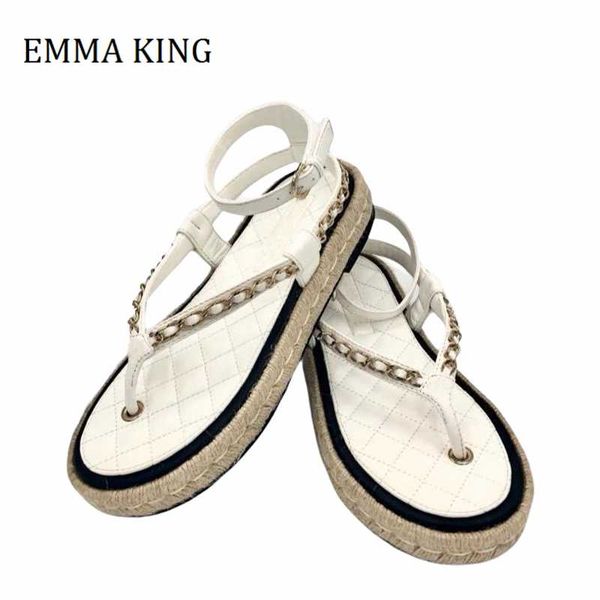 

2021 summer women flat sandals open toe ankle strap fisherman sandals t-shape pinch beach shoes woven sole flip flops, Black