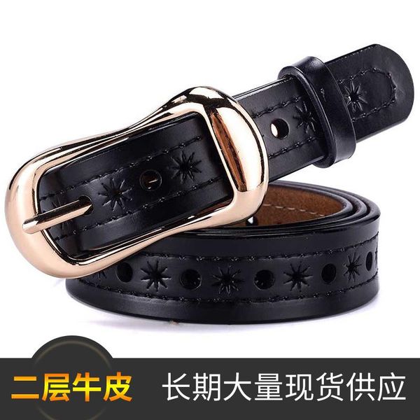 

belts women's belt fashion 100 with jeans cowhide pure leather needle buckle casual korean pants, Black;brown