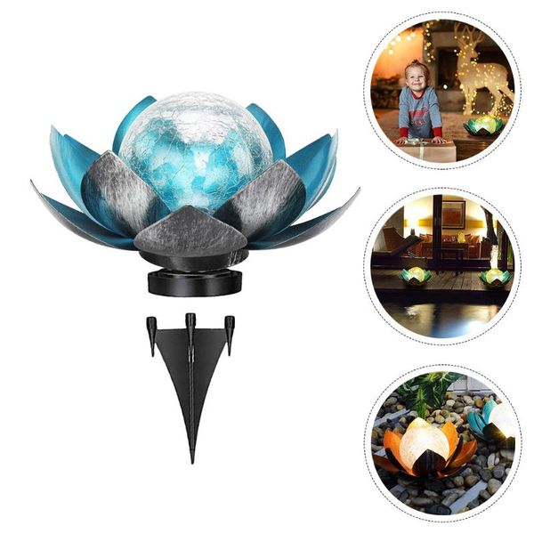 

wall lamp waterproof garden solar light decorative led lotus shape lawn insert