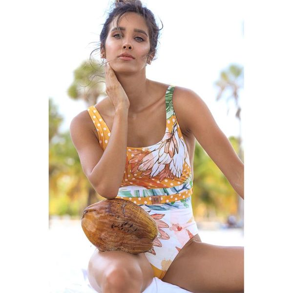 

2021 new one piece swimsuit women swimwear push up monokini print bodysuit bathing suits summer beach wear swimming suit xl