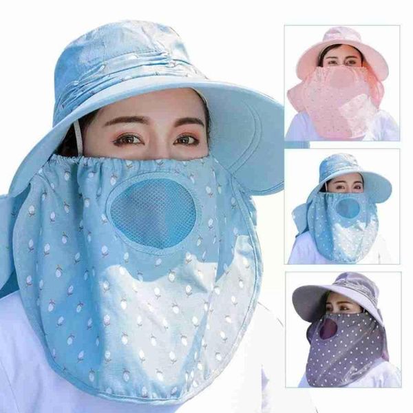 

wide brim hats women summer sun hat uv protection visor cap flap removable neck outdoor face c7o8, Blue;gray