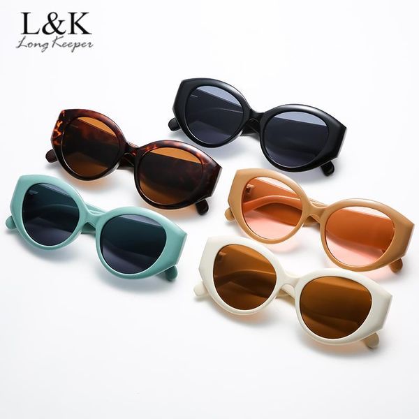 

sunglasses fashion oval women cat eye sun glasses ladies vintage shades eyeglasses uv400 lunette de soleil femme, White;black