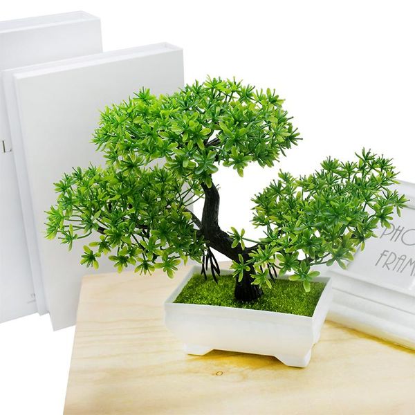 

decorative flowers & wreaths small artificial plants bonsai plastic greenpine pot for wedding party supplies fake diy home el garden decor