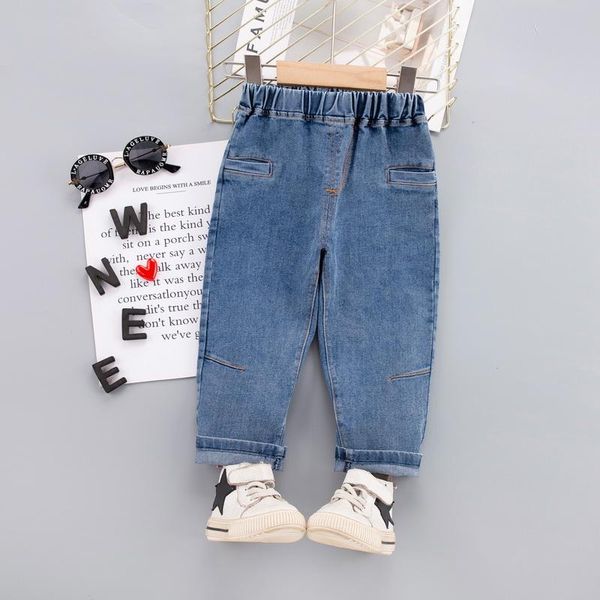 

jeans boys'trousers spring and autumn handsome 0-1-2-3-4-5 children's baby loose fashionable trousers, Blue