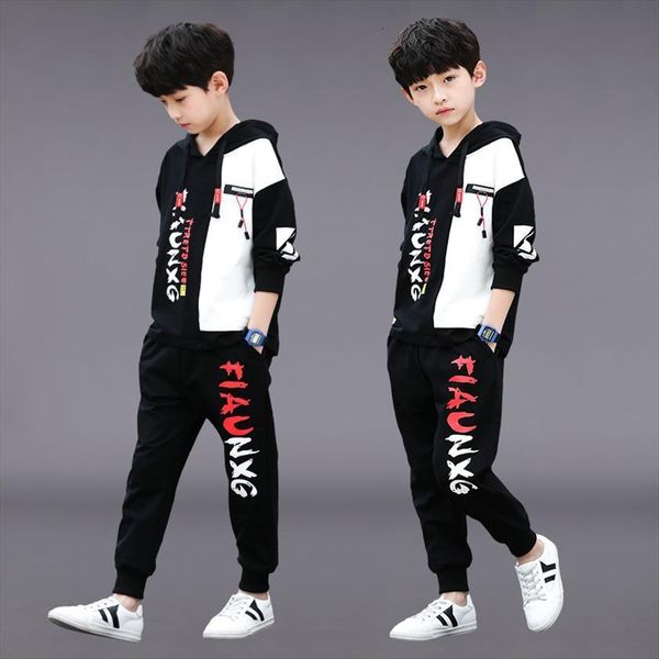 

boys clothes set sweatshirt pants 2pcs kids tracksuit spring autumn sports suit outfits children clothing 5 6 8 10 12, White