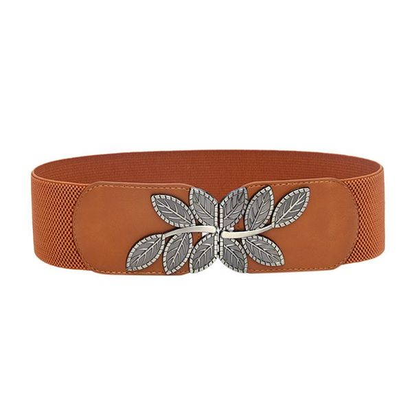 

belts women's fashion wild wide waistband elastic stretch dress waist belt buckle band female apparel accessories ceinture femme, Black;brown