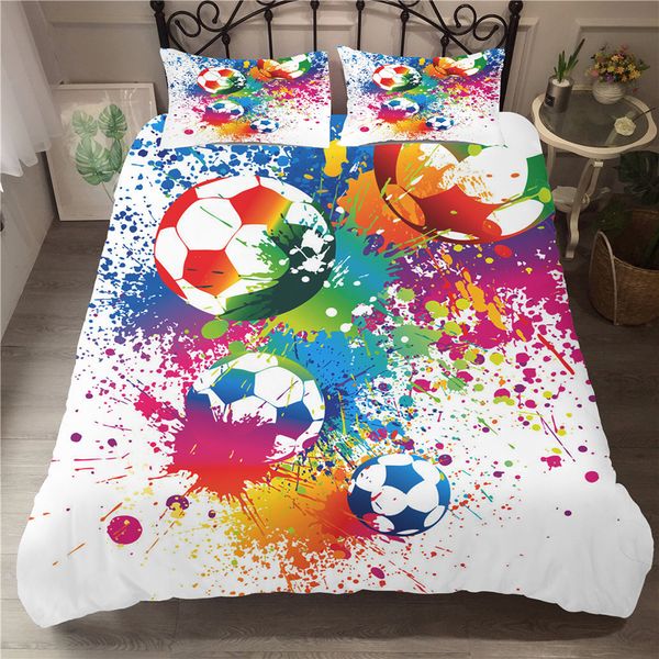 

football duvet cover soccer football bedding sets edredon futbol single printed luxury child kids no bed sheets covers bed linen c0223