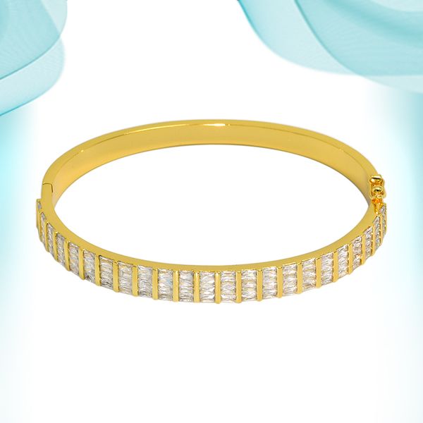 

trendy wide hand diamond bangle full row of zirconia crystal stone accessories for women indian personalized jewelry charms with wholesale o, Black