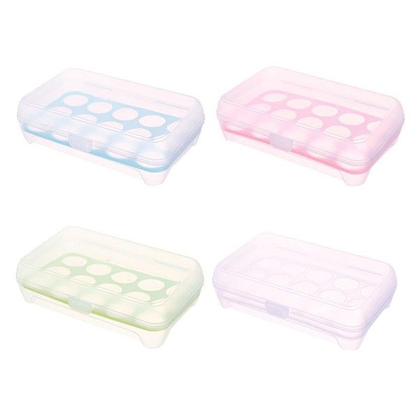 

4 pcs 15 grids portable egg storage box egg fresh box refrigerator tray container kitchen container organizer
