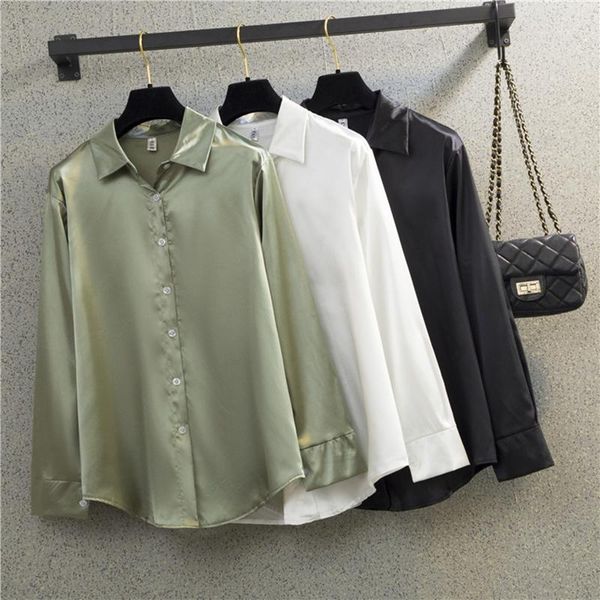 

women's blouses & shirts tingyili spring autumn plus size shirt korean style button up blouse long sleeve black white green female