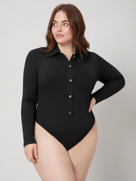 

motf premium plus viscose slim bodysuit c5ga#, Black