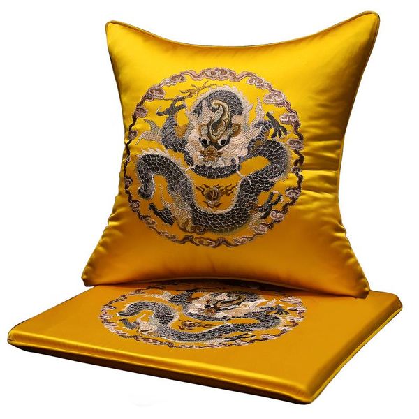

cushion/decorative pillow chinese embroidery dragon seat cushions sofa dining chair pad office home decoration satin armchair sitting mat
