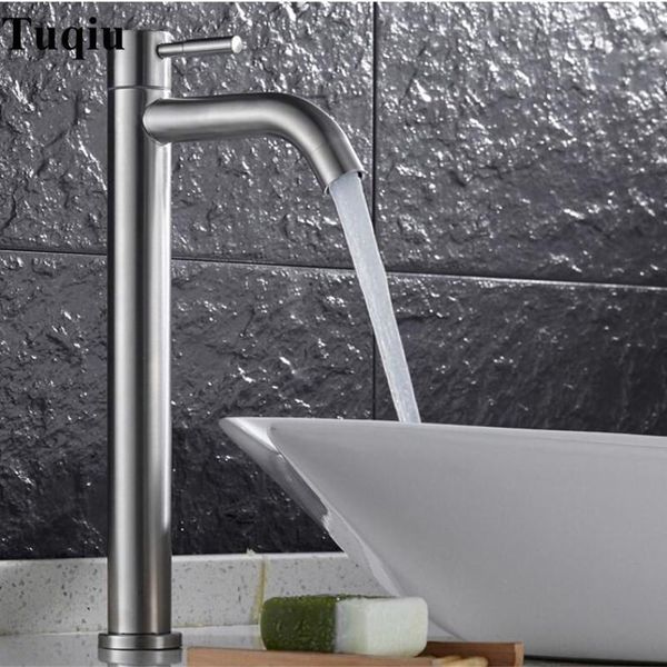 

bathroom sink faucets stainless steel deck mounted single cold nickel brushed faucet basin faucet,tap mixer