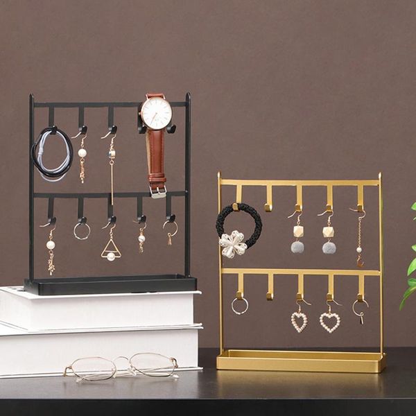 

jewelry pouches, bags display stand round thick hooks durable wrought iron rack for hanging earrings necklace bracelet ea, Pink;blue