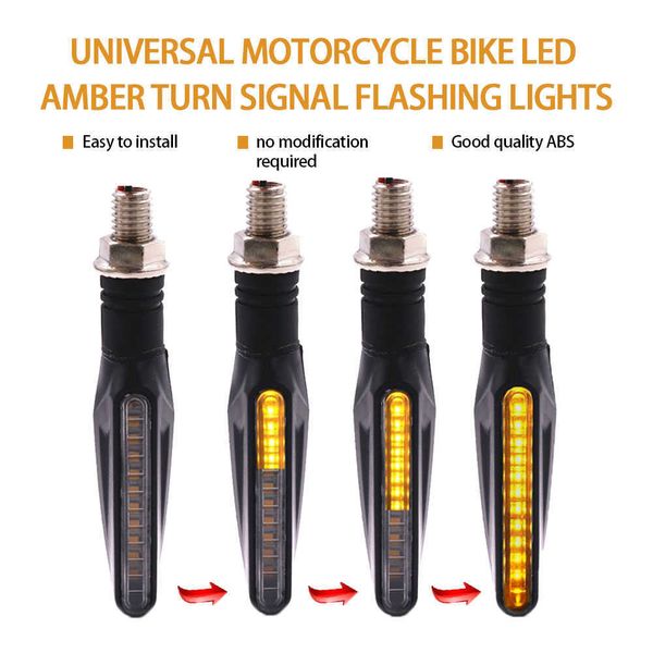

2pcs 12v led motorcycle turn signals light 12 smd tail flasher flowing water blinker ip68 bendable motorcycle flashing lights car