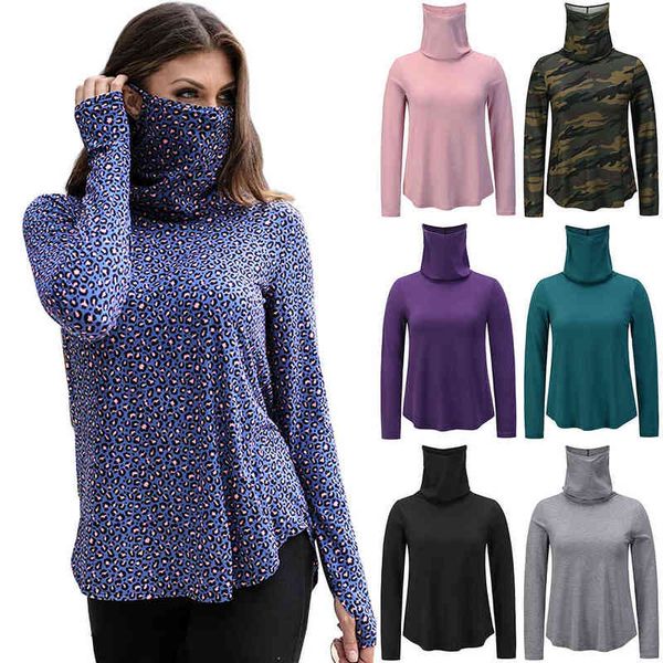 

casual dresses mask long sleeve pullover bottoming shirt high neck t-shirt 2022 autumn and winter, Black;gray