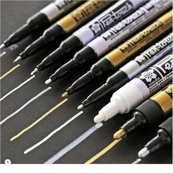 

permanent marker metallic marker pens silver gold base for glass fabric cd tire steel markers paint pen kawaii scrapbook jllquw