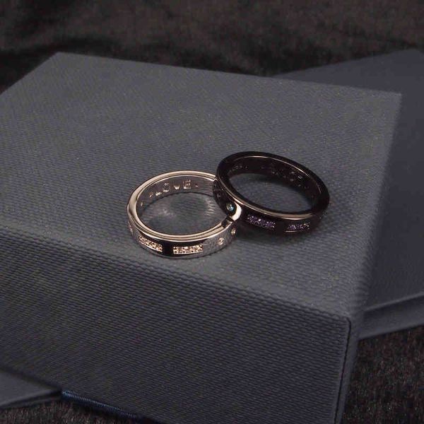 

family a's february love moss code couple ring simple design sense of fashion temperament ins index finger jewelry, Silver