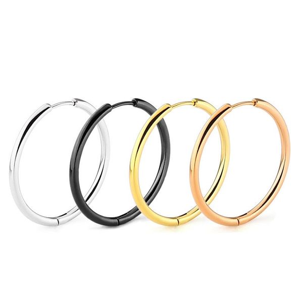 

hoop & huggie todorova fashion hoope earrings for women man jewelry simple stainless steel ear round circle wholesale, Golden;silver