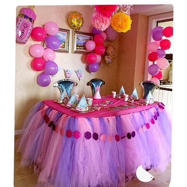 

table skirt for wedding birthday home decoration simple tulle christmas party cloth